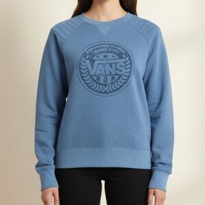 VANS - Blue Logo Sweatshirt with Laurel Wreath - Size Youth Large/Woman's Small